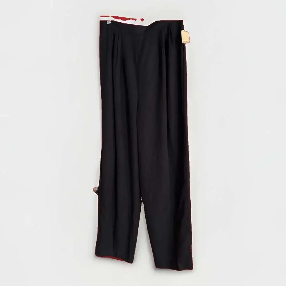 NWT Vintage 90s Melrose Black Pleated Tapered Wide Leg34x32 Dressy Classic MayCo